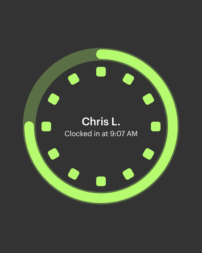 Full service staff tracking clock icon